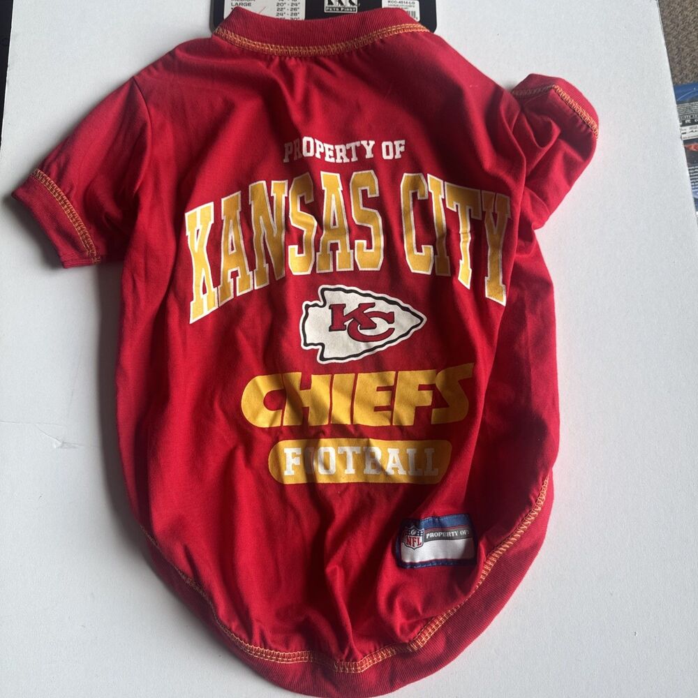 Kansas City Chiefs NFL Pet Jersey Dog Shirt Large L Team Pet Wear